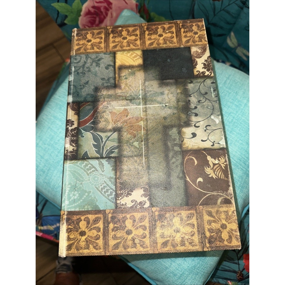Decorative Vintage Book Shaped Trinket Storage Box Patch design W-cross